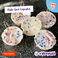 Creating fat cakes for garden birds - Angela's recipe