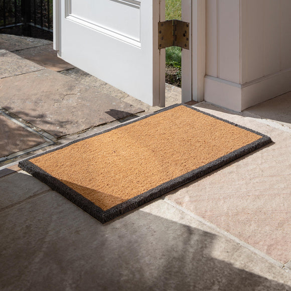Coir Doormat with Charcoal Border