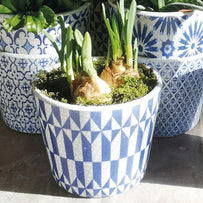 Faded Indigo Dutch Style Plant Pots