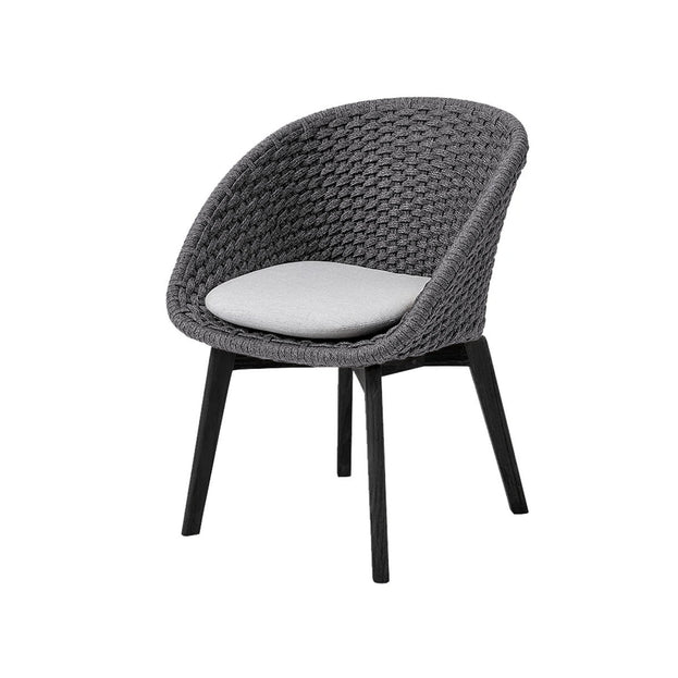 Peacock Dining Chair with Black Aluminum Legs
