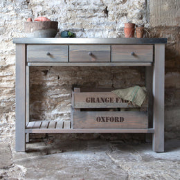 Galvanised and Spruce Wood Potting Table