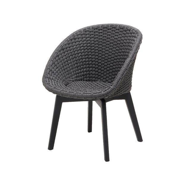 Peacock Dining Chair with Black Aluminum Legs