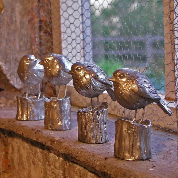Silvered Sparrows- Set of 4 (4646941818940)