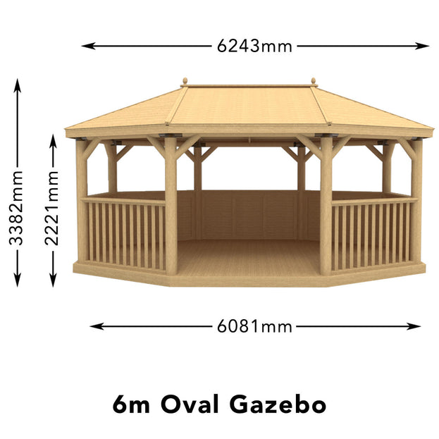 Furnished Oval Gazebos with Cedar Roof (4650887184444)