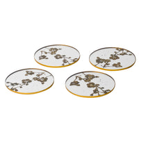 Antique Mirrored Blossom Coasters - set of 4 (4650074538044)