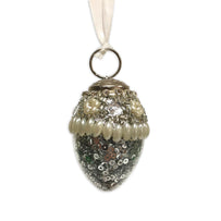 Silver Sequin and Pearl Bead Bauble (4650021847100)