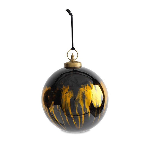 Giant Black Lustre Glass Round Bauble (4651935596604)