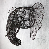 Rustic Wire Elephant Head (4649677357116)