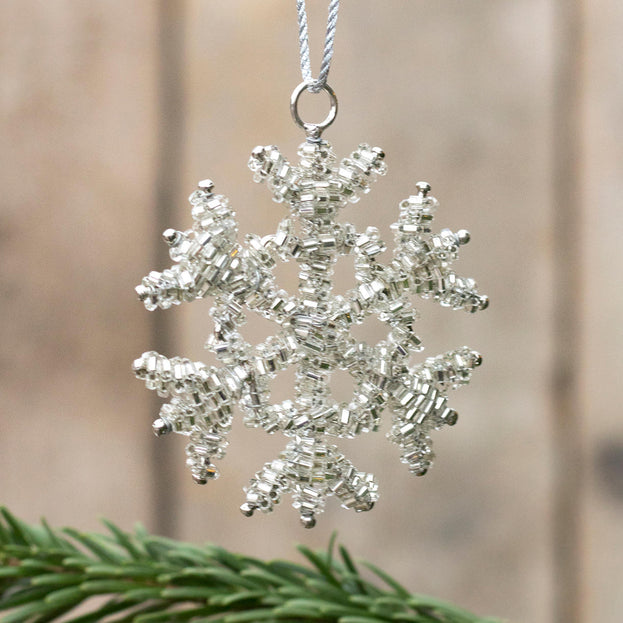 Lavish Glass Beaded Snowflake (4651935203388)