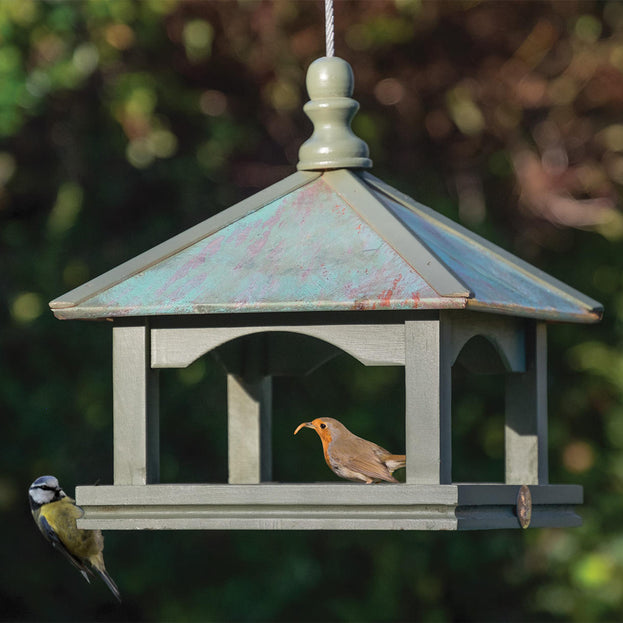 Classic Copper Roofed Hanging Bird Table (4651182030908)