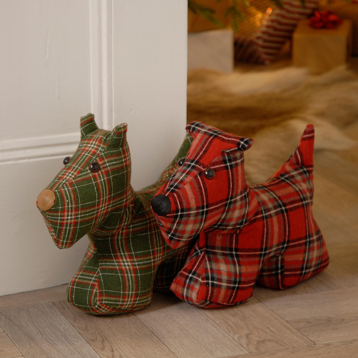Buy Christmas Tartan Doggy Door Stop — The Worm that Turned