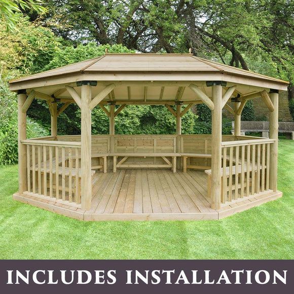 Furnished Oval Gazebos with Timber Roof (4650888953916)