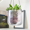 Aged Silver Recycled Glass Hanging Planters (4651882315836)
