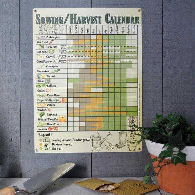 Vintage Style Sowing and Harvesting Calendar (4649668804668)