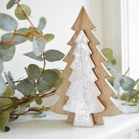 Wooden Tree with Silver Cut Out Tree (4650104815676)