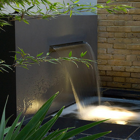 Pond Water Wall Free Standing with Water Blade - Black Grey Aluminium (7128587206716)