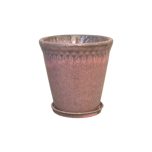 Lacepot Glazed Plant Pot Antiqued Dusty Rose (7137545977916)