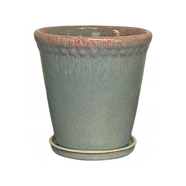 Lacepot Edged Glazed Plant Pot Mixed Blues (7138279784508)