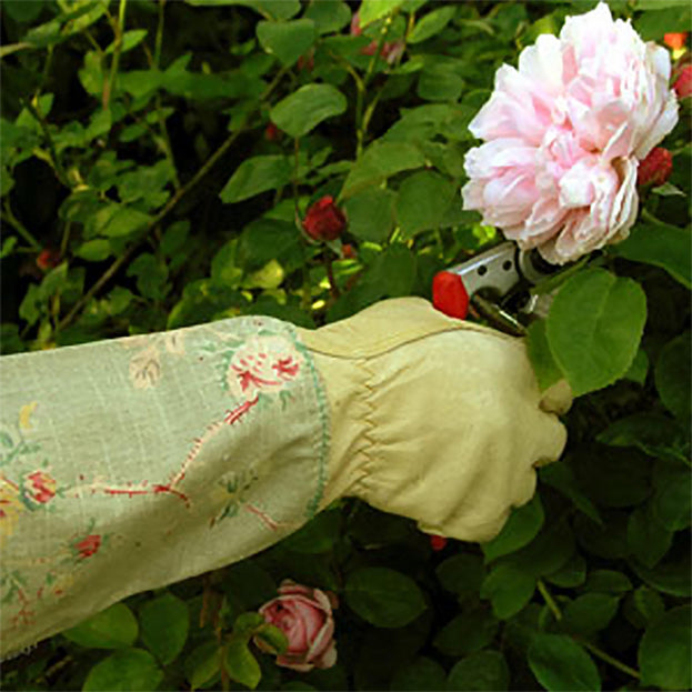 Ladies Floral Linen Pruning Gloves (4646601031740)