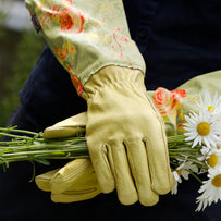 Ladies Floral Linen Pruning Gloves (4646601031740)