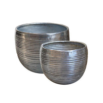 Aluminium Ribbed Finished Planters - Set of Small Planters (4650496327740)