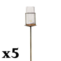 Rustic Glass Tube Tealight Holder - Set of 5 (4653399736380)