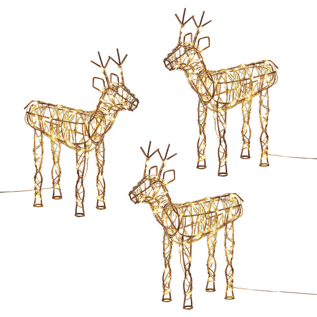 Gold Standing LED Reindeer Table Decoration Set of 3 (7087633858620)