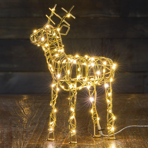 Gold Standing LED Reindeer Table Decoration (7023986737212)