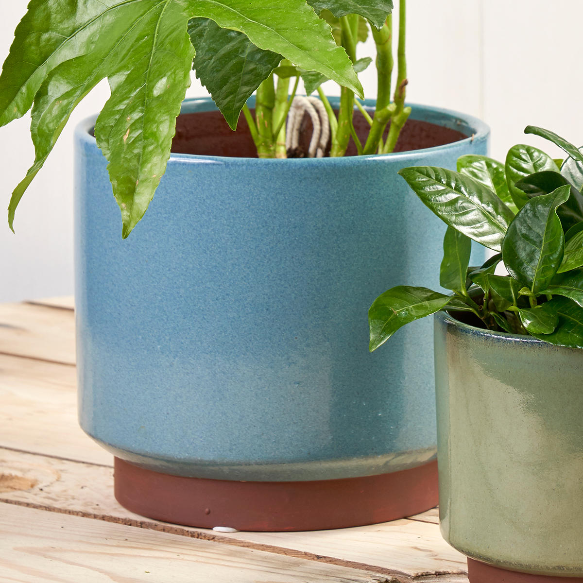 blue indoor plant pots uk Speckled Glaze Blue Indoor Planter