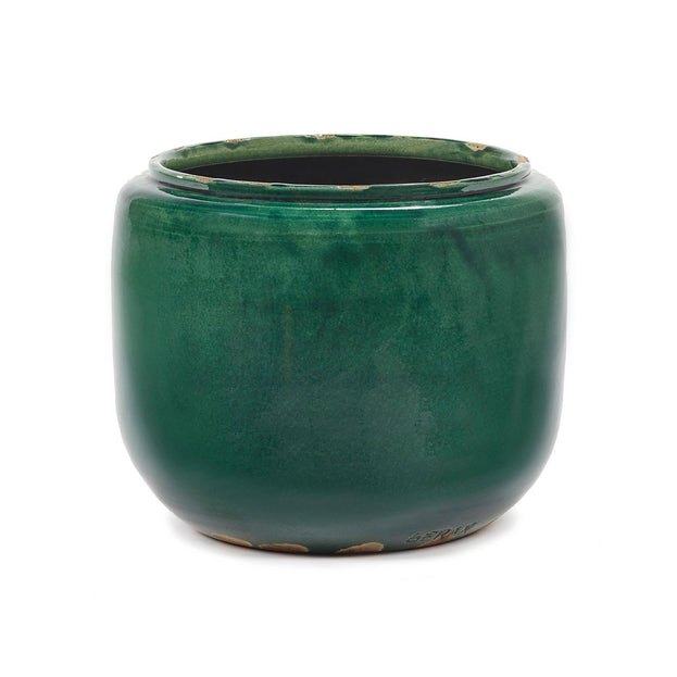 Deep Green Indoor Glazed Pot (7088137273404)