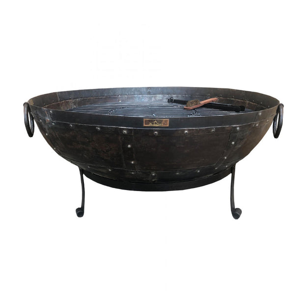 Recycled Kadai Firebowl Set with Gothic Stand (7131707342908)