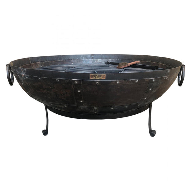 Recycled Kadai Firebowl Set with Gothic Stand (7131707342908)
