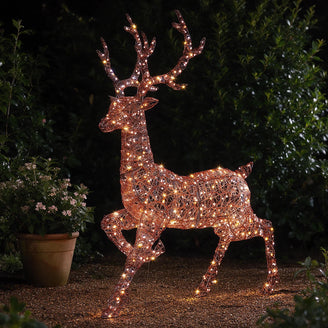 Outdoor Copper Wire Light Up Stag – 1.4m