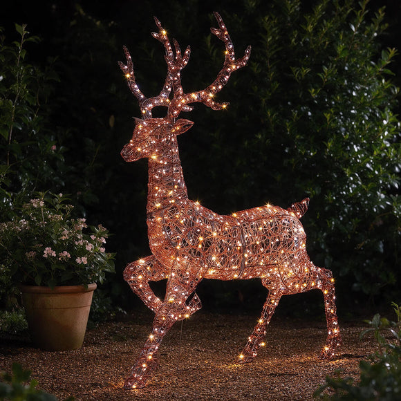 Outdoor Copper Wire Light Up Stag – 1.4m