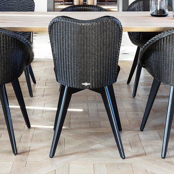 Lily Indoor Dining Chair with Black Wood Legs