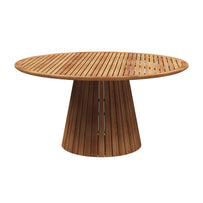 Whirl Round Slatted Dining Table