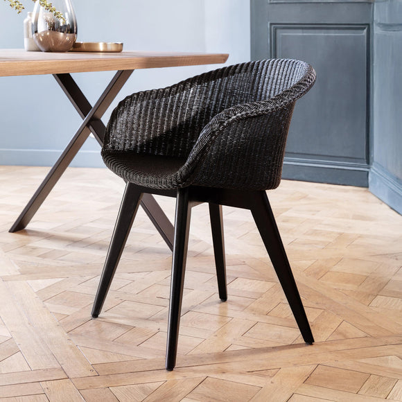Avril Dining Chair with Black Wooden Legs
