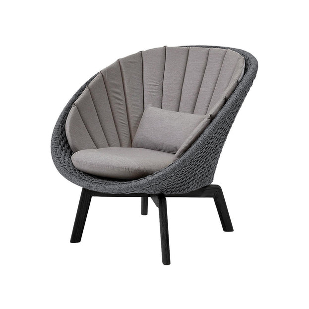 Peacock Lounge Chair with Black Aluminum Legs