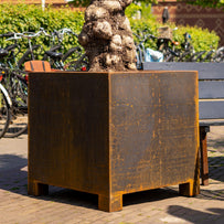Square Corten Steel Planters with Feet