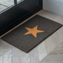 Charcoal Doormat with Single Natural Star (4653732528188)