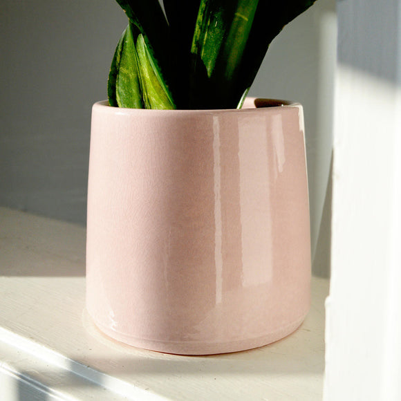 Ceramic Pale Blush Cone Planter (4686340390972)