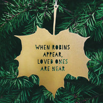Leaf Hanging Decoration - When robins appear loved ones are near... (7161510068284)