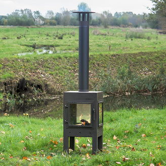 Glass and Steel Wood Burning Stove
