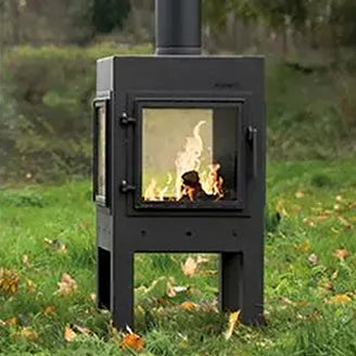 Glass and Steel Wood Burning Stove