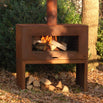 Free Standing Corten Steel Outdoor Fireplace