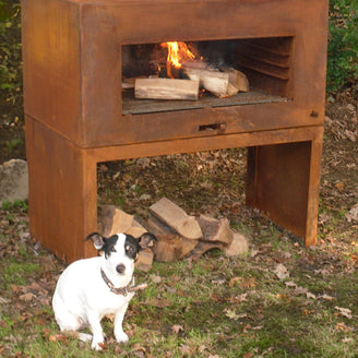 Free Standing Corten Steel Outdoor Fireplace