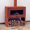 Free Standing Corten Steel Outdoor Fireplace