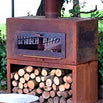 Corten Steel Door for Free Standing Corten Steel Outdoor Fireplace