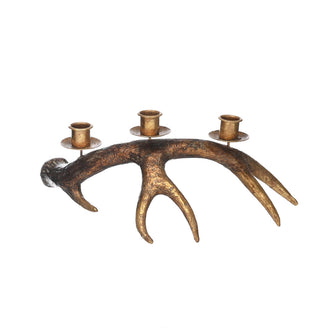 Antiqued Gold Antler Candlestick Holders