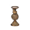 Antiqued Gold Baroque Bird Candle Holder